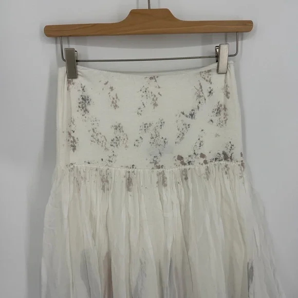 Lola Made In Italy Silk Blend Water Color Lightweight Maxi Skirt sz M pink white - Picture 2 of 9